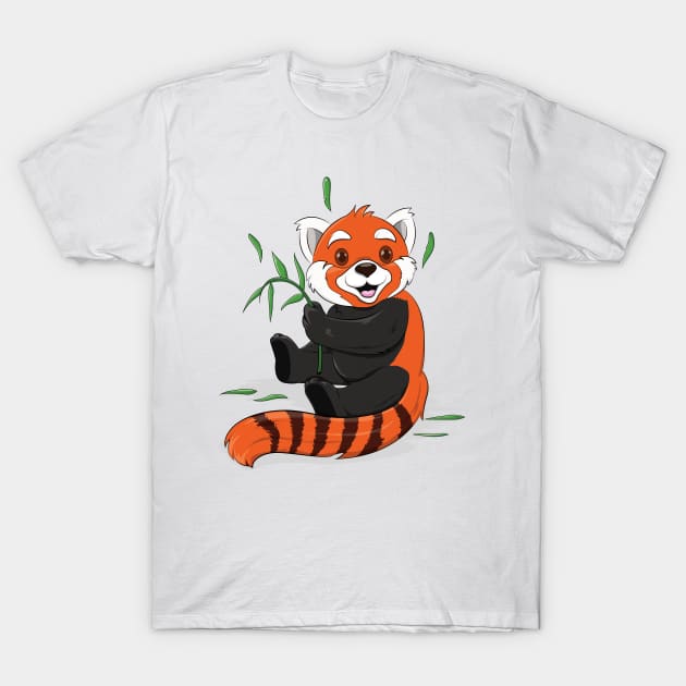 Red Panda cute cartoon T-Shirt by sabhu07